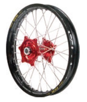 Dubya - Dubya MX Front Wheel with Excel Rim - 1.60x21 - Red Hub/Black Rim - 70-3104RB