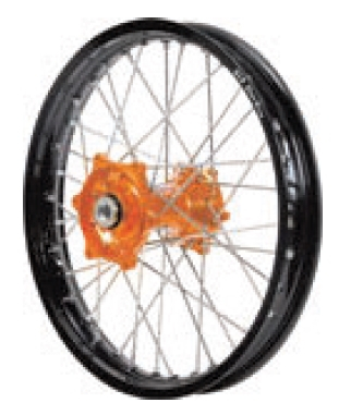 Dubya - Dubya MX Rear Wheel with Excel Rim - 2.15x19 - Orange Hub/Black Rim - 70-3063OB