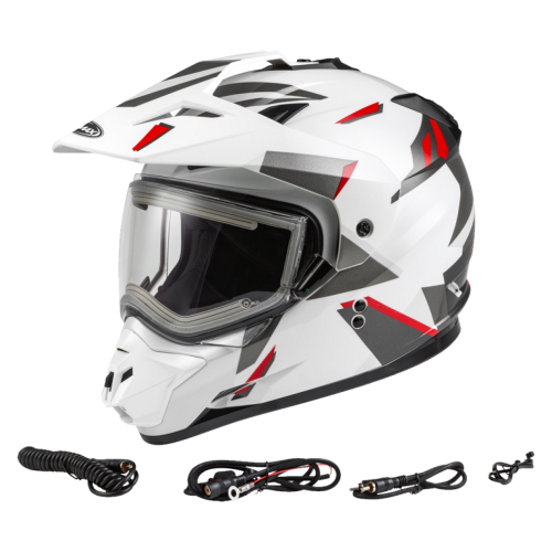 G-Max - G-Max GM-11S Ripcord Snow Helmet with Electric Shield - A4113018 - White/Gray/Red - 2XL