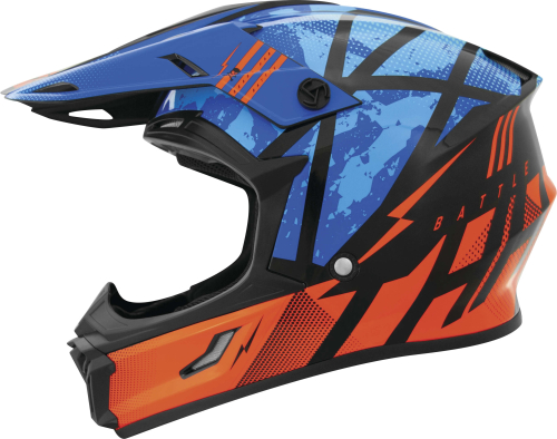 THH Helmets - THH Helmets T710X Battle Helmet - 646377 - Blue/Orange - Small