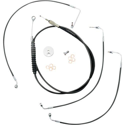 LA Choppers - LA Choppers Standard Black Vinyl/Stainless Cable Kit - 15in. - 17in. Mini Ape Hangers - LA-8154KT-16B