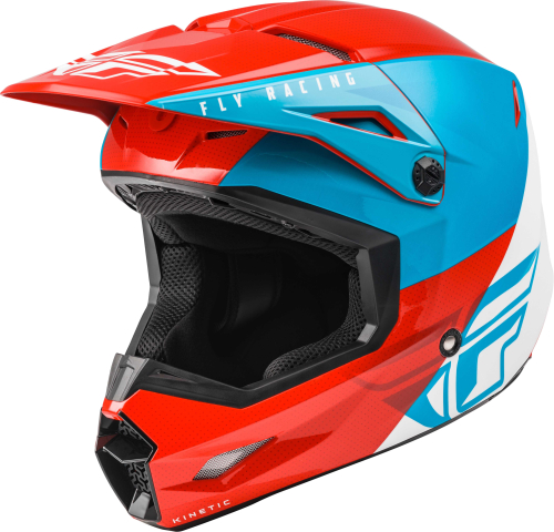 Fly Racing - Fly Racing Kinetic Straight Edge  Youth Helmet - 73-8632YL - Red/White/Blue - Large