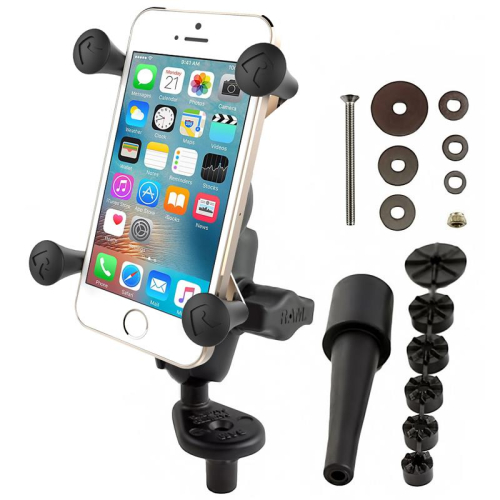 RAM Mounts - RAM Mounts RAM Fork Stem Mount with Short Double Socket Arm & Universal X-Grip Cell/iPhone Cradle - RAM-B-176-A-UN7U