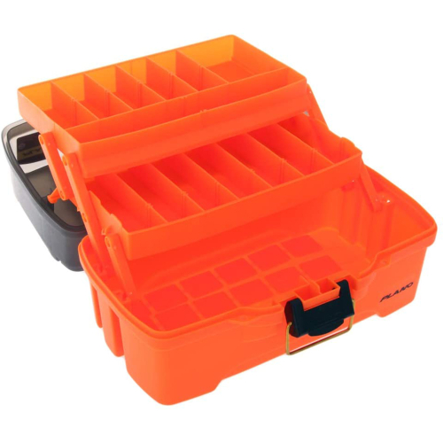 Plano - Plano 2-Tray Tackle Box w/Dual Top Access - Smoke &amp; Bright Orange