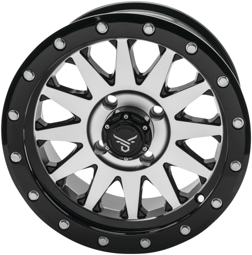 QuadBoss - QuadBoss Wagon Wheel - 14x7 - 5+2 - 4/110 - Gloss Black/Machined - RT-GW106147110BMB