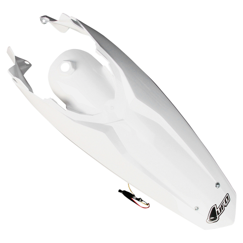 UFO Plastics - UFO Plastics Enduro Rear Fender with Light - White - KT04027-041