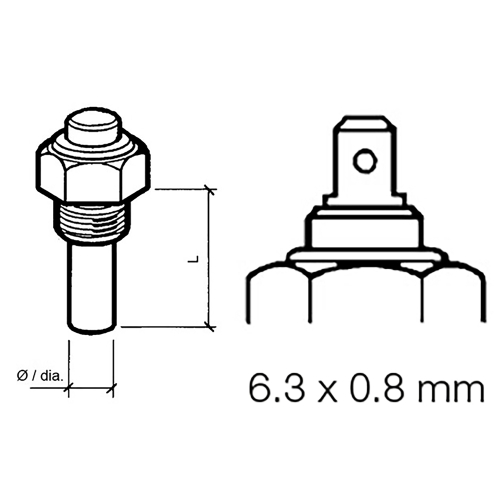 Veratron - Veratron Engine Oil Temperature Sensor - Single Pole, Common Ground - 50-150&deg;C/120-300&deg;F - 6/24V - M14 x 1.5 Thread