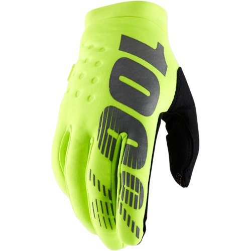 100% - 100% Brisker Gloves - 10016-004-10 - Flourescent Yellow - Small