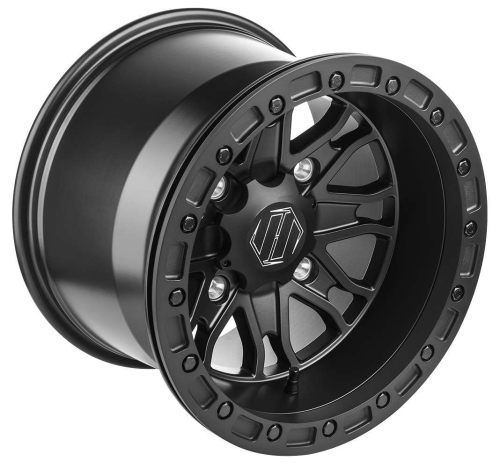 Hiper Wheel - Hiper Wheel 15in. Raptor Racing Wheel - 15x8 - 4+4 - 4/156 - Black - 1580-PFSBK-44-SBL-BK