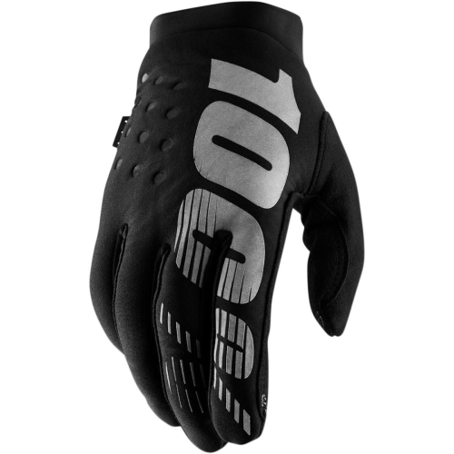100% - 100% Brisker Gloves - 10016-057-10 - Black/Gray - Small