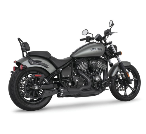 Freedom Performance - Freedom Performance American Outlaw 2-into-1 Exhaust System Shorty for Chief - Black/Black Sculpted Tip - IN00417