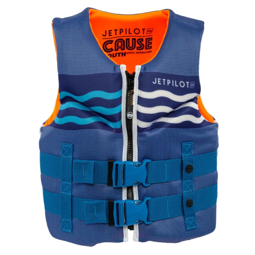 Jetpilot - Jetpilot Cause Neoprene CGA Youth Vest - JP21245BLUEYOUTH - Blue - 50-90 Lbs.