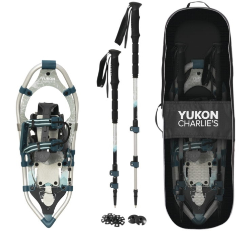 Yukon Charlies - Yukon Charlies National Park Snowshoes Kit - 8in.x25in. - 81-9057K - Gray/Blue - OSFM