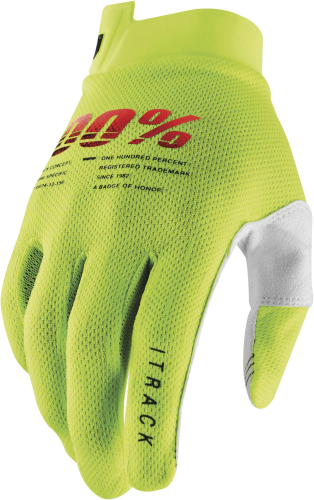 100% - 100% iTrack Gloves - 10015-004-11 - Flo Yellow - Medium