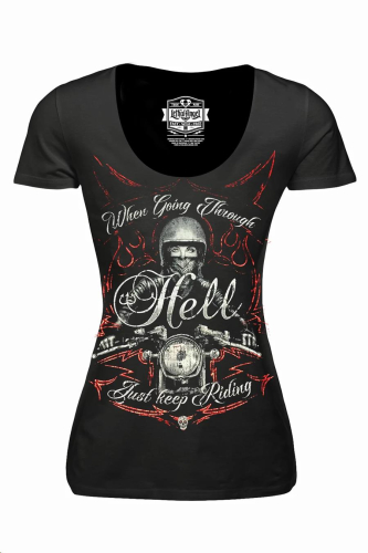 Lethal Threat - Lethal Threat Just Keep Riding Scoop Neck Womens Shirt - LA20356L - Just Keep Riding - Large