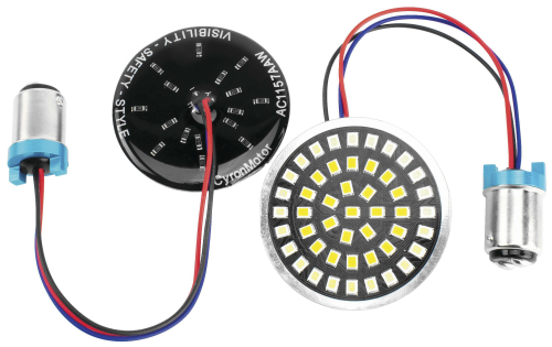 Cyron Lighting - Cyron Lighting Wide View LED Turn Signal Inserts - Flat White Halo/Amber - AC1157FAW