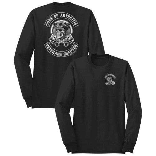 Evel Knievel - Evel Knievel SOA Veterans Chapter Long Sleeve T-Shirt - SOA508_206XXL - Black - 2XL