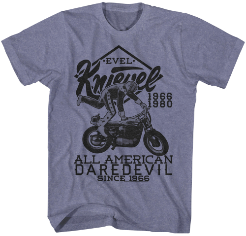 Evel Knievel - Evel Knievel Evel Jump Good T-Shirt - EK5105S - Blue - Small