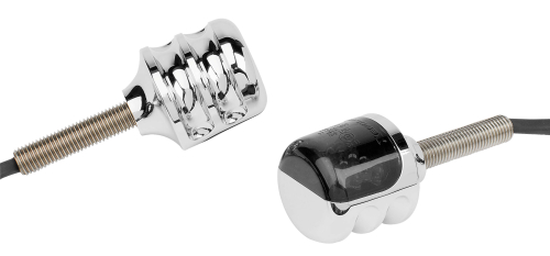 Arlen Ness - Arlen Ness 1in. Fluted LED Indicators - Chrome Housing/Amber Lens - 12-726