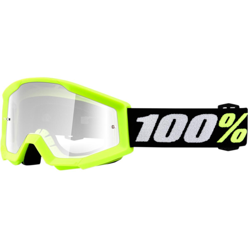 100% - 100% Strata Mini Youth Goggles - 50600-004-02 - Neon Yellow / Clear Lens - OSFM