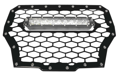 ModQuad - ModQuad Front Grill with 10in. Light Bar - Black - RZR-FGLS-T-BBLK