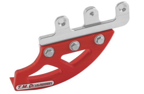 T.M. Designworks - T.M. Designworks Rear Disc Guard and Alloy Bracket - Red - RDP-EEB-RD