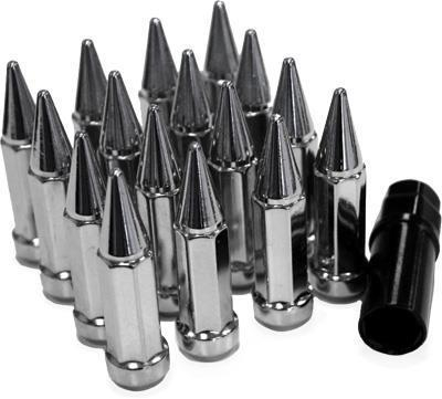 Raceline - Raceline Spike Lug Nut - 12mm x 1.25, 60 Tapered w/ Key - Chrome - ALUG-SC-19BX