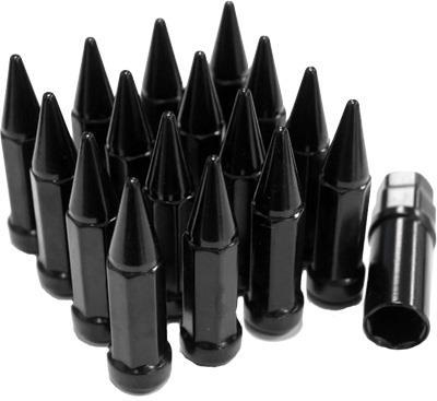 Raceline - Raceline Spike Lug Nut - 10mm x 1.25, 60 Tapered w/ Key - Black - ALUG-SB-14BX