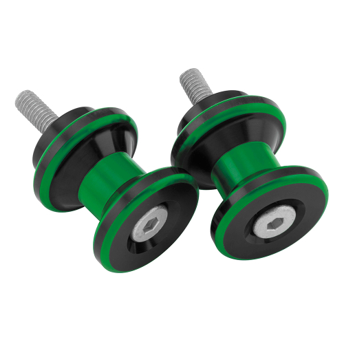 BikeMaster - BikeMaster 8mm Aluminum Swingarm Spools - Green - YC-805-8-GRN