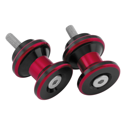 BikeMaster - BikeMaster 6mm Aluminum Swingarm Spools - Red - YC-805-6-RED