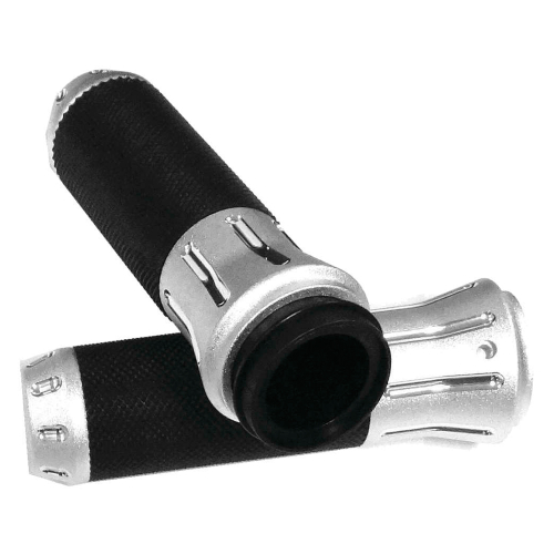 Bikers Choice - Bikers Choice Shot-Peen Grips - Chrome - 354136