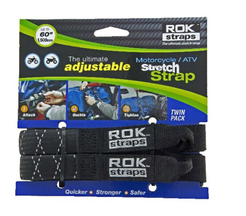 ROK Straps - ROK Straps 1/2in. Light Duty Tie Downs - 12in.-28in. - Reflective Black - XF-1-100587