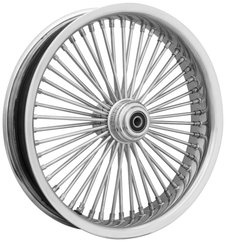 Ride Wright Wheels Inc - Ride Wright Wheels Inc Exotica Chrome 50 Spoke 18x3.5 Front Wheel (Dual Disc) - 04835-45-99-EX-T