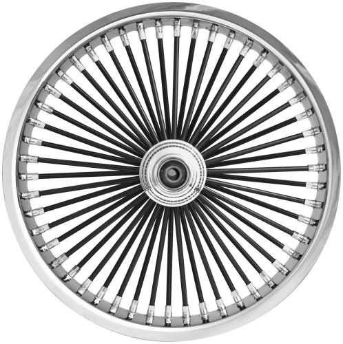 Ride Wright Wheels Inc - Ride Wright Wheels Inc Exotica Black 50 Spoke 18x3.5 Front Wheel (Dual Disc) - 04835-845-EX-BLKSP-ABS-T