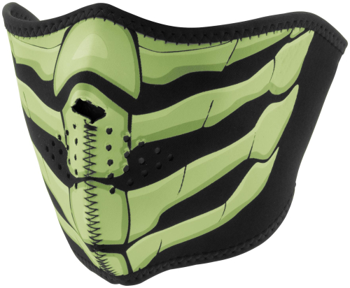 Zan Headgear - Zan Headgear Half Face Mask - WNFM168H - Glow Bone Breath - OSFM