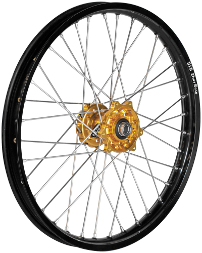 QTM/Brembo Offroad/ATV - QTM/Brembo Offroad/ATV Complete Rear Wheel - Black Talon Hub/Gold DID Dirtstar Rim - 2.15x18 - XF-1-42-5522