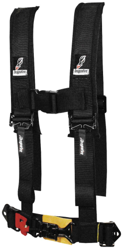 Dragonfire Racing - Dragonfire Racing 4-Point Racing Harness Restraints - 2in Sewn Black - Youth - 14-0022