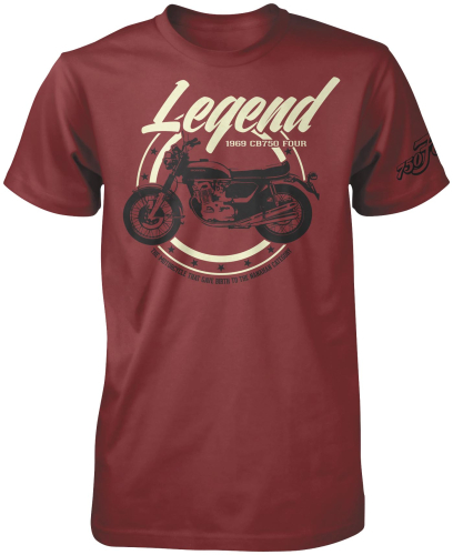 Honda Collection - Honda Collection CB 750 Short Sleeve T-Shirt - 54-7397 - Maroon - Medium