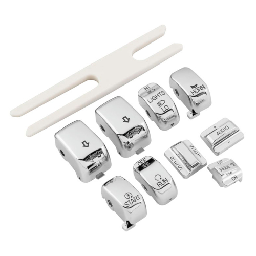 Bikers Choice - Bikers Choice Handlebar Switch Caps - Chrome - 370854