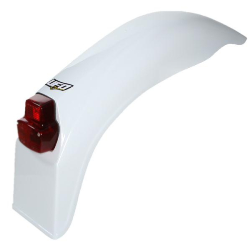 UFO Plastics - UFO Plastics Enduro Rear Fender with Light - White - KT04033-041