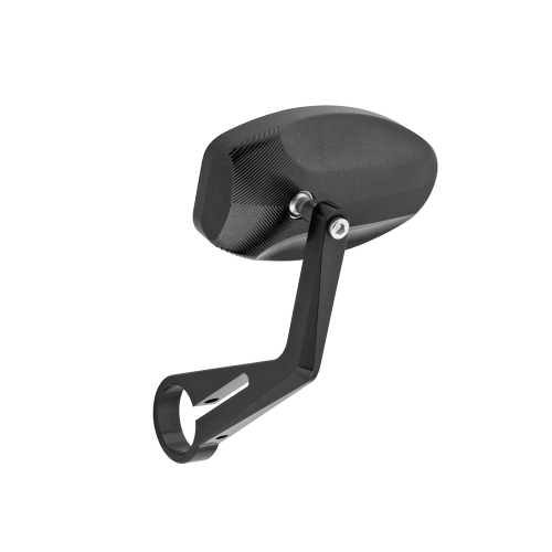 BikeMaster - BikeMaster Oval Lined Mirror - Black - KS-A10CNC-SLASH B