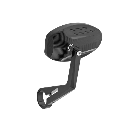 BikeMaster - BikeMaster Oval Louvered Lined Mirror - Black - KS-A10CNC-4 LINES B