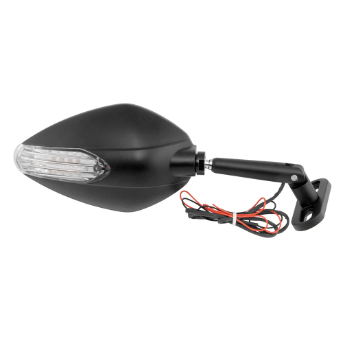 BikeMaster - BikeMaster Candy Drop Sport Bike Mirror - Black with Turn Signals - KS-A52B