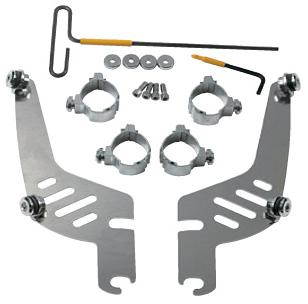 Memphis Shades - Memphis Shades Quick Change Mount Kit for Fats/Slim Windshields - Polished - MEM9906