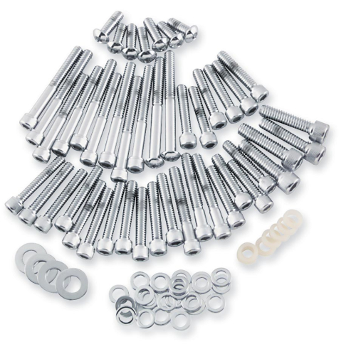 Gardner-Westcott - Gardner-Westcott Cam and Primary Cover Hardware Set - Knurled - Chrome - C-10-16-01