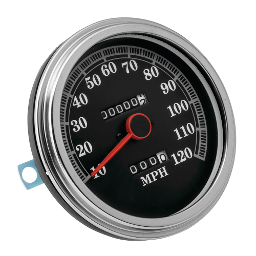 Bikers Choice - Bikers Choice 5in. FL Type Domed Glass Speedometer - 2240:60 Ratio Front Wheel Drive - 120 mph Black Face - 72423DBX