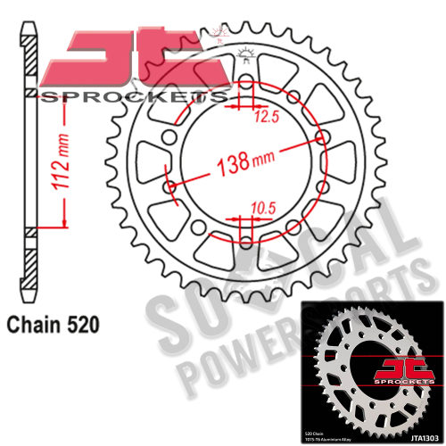 JT Sprockets - JT Sprockets Aluminum Rear Sprocket - 48T - JTA1303.48
