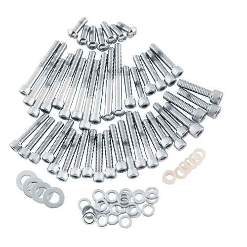 Gardner-Westcott - Gardner-Westcott Cam and Primary Cover Hardware Set - Knurled - Chrome - C-10-24-01
