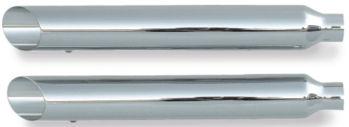 Rush Exhaust - Rush Exhaust 3in. Slip-On Mufflers - 1.75in. Baffle - Baloney Cut - Chrome - 25304-175