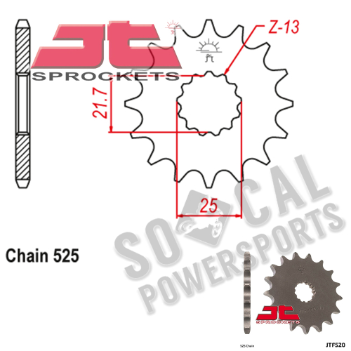 JT Sprockets - JT Sprockets Steel Front Sprocket - 14T - JTF520.14 SPROCKETS